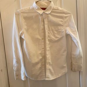 Red camel boys long sleeve linen button up